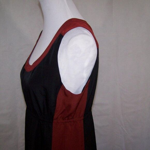 Eddie Bauer Dress Womens 8 Colorblock Sleeveless Lined Scoop Neck Black Brown - Picture 4 of 10